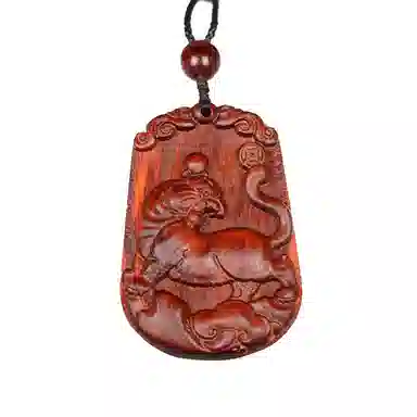 工匠一族 手工雕刻十二生肖木质平安无事牌 吉祥纳福#好运 檀木 项链 男女同款情侣款