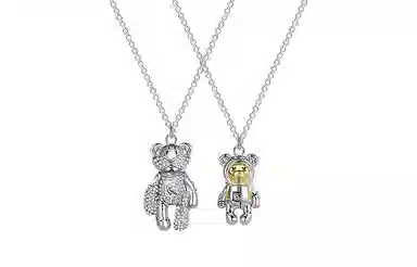 CAROMAY Star Bear Couple Necklace