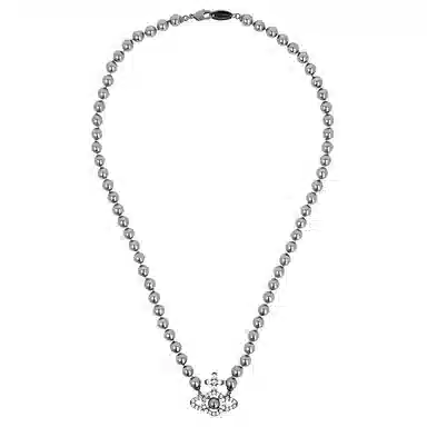 Vivienne Westwood Olympia Gunmetal Pearl Necklace
