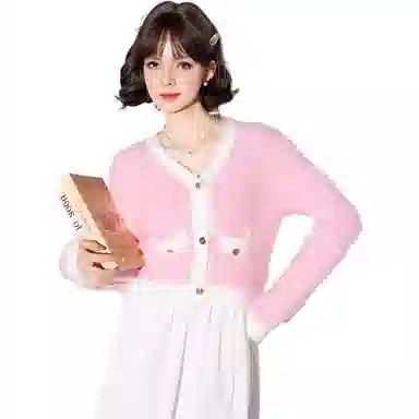 法文箱子 休闲慵懒甜美长袖毛衣 女款