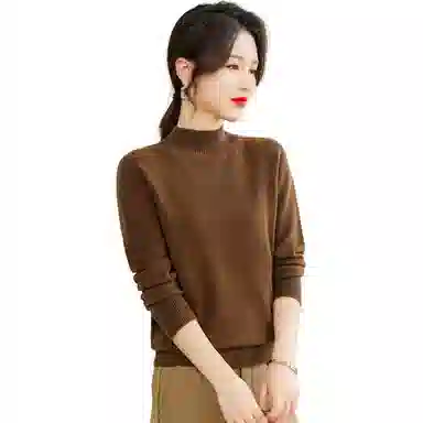 恒源祥 半高领套头纯色长袖毛衣 女款