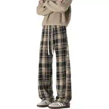 D&W Classic Christmas Red Plaid Sweatpants