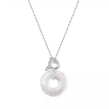 幸囍礼 灵蛇好运平安扣 十二生肖蛇来运转幸福美满平安喜乐 国风优雅气质百搭锁骨链 玉髓 玉石项链 男女同款情侣款