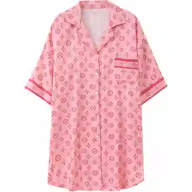 桔内 复古花纹衬衫睡裙 女款