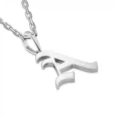 IDEAGEMER 925 Silver Letter Necklace