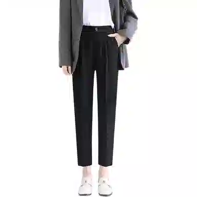 棉购 薄款宽松高腰显瘦通勤西装裤 女款