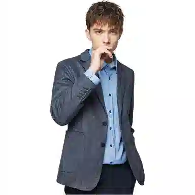 红豆 商务休闲挺括易打理西装 男款 灰蓝