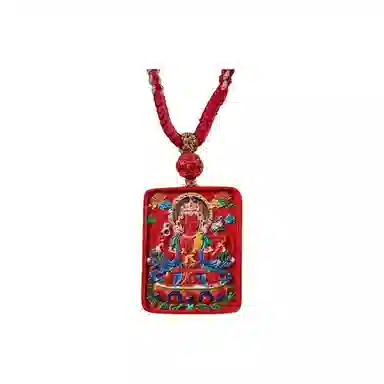 宝臻荟 新中式 国风 国潮 藏风 唐卡 再造辰砂朱砂 玉石项链 男女同款情侣款