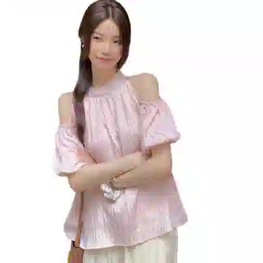 JUFU Solid Crew Neck Shirt