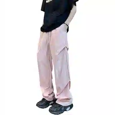 顶峰保罗 痞帅凉感舒适简约百搭伞兵直筒长裤户外登山跑步运动宽松小众设计感阔腿休闲裤 男女同款