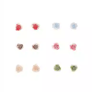 【花点时间】 千桐 甜美清新彩色花朵 小巧精致 不重样 防过敏养耳洞 塑料 耳钉 男女同款情侣款