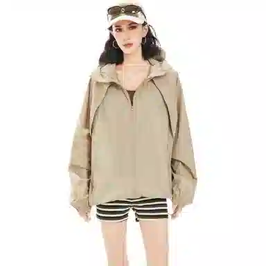 袋鼠 冰丝连帽衣中性风高品质轻薄凉感透气网眼户外运动拼接 凉感透气防晒防晒服 男女同款