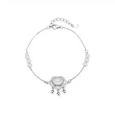 希遇 长命锁如意平安锁新 中式小众设计祥云铃铛复古民族风生肖 福锁平安扣 玉髓 项链 女款