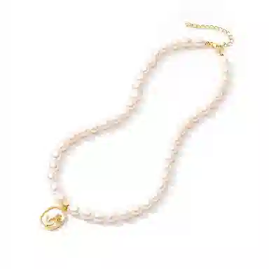 骊碧 瑰玫高档波漫有意义花法式实用 仪式感 淡水珍珠 白贝母 铜 项链 女款