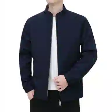 玉儿恋 简约纯色立领休闲百搭舒适夹克外套 男款