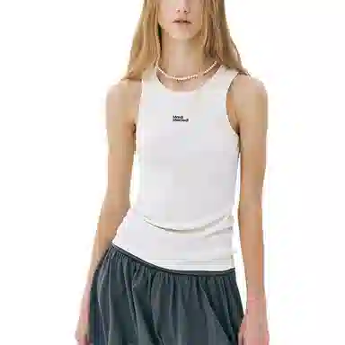 MARDI MERCREDI SS25 TANK RACER ESSENTIAL_CREAM BLACK