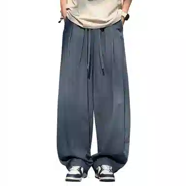 顶峰保罗 无性别主义日系弯刀薄款垂感阔腿长裤加肥加大码灯笼裤宽松直筒裤子亲肤透气时尚百搭休闲裤 男女同款