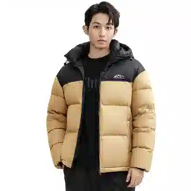 鸭鸭 户外极寒尚韩版休闲百搭拼色短款外套运动保暖可拆卸面包羽绒服 男女同款