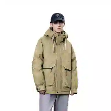 鸭鸭 短款宽松纯色时尚连帽羽绒服 男女同款