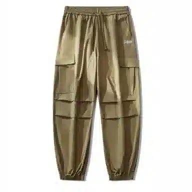 敦煌博物馆 美式复古纯色简约多口袋宽松束脚户外机能伞兵休闲工装裤 男女同款