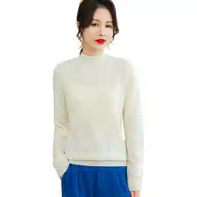 恒源祥 半高领套头纯色长袖毛衣 女款