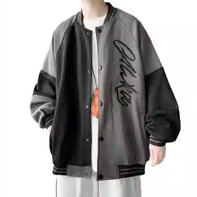 玉儿恋  港风宽松印花棒球服 男款