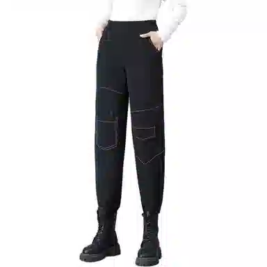 鸭鸭 休闲百搭纯色时尚羽绒裤 女款 黑色