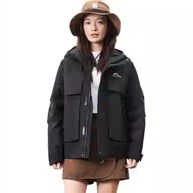 鸭鸭 冰壳系列 户外时尚韩版连帽加厚羽绒服 男女同款