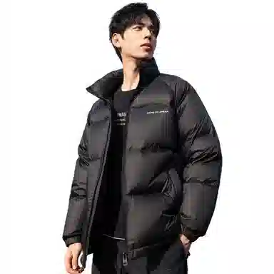 鸭鸭 暖绒系列 青少年基础百搭短款立领户外加厚保暖羽绒服 男款