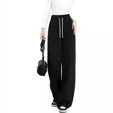 法文箱子 简约中腰宽松休闲裤 女款