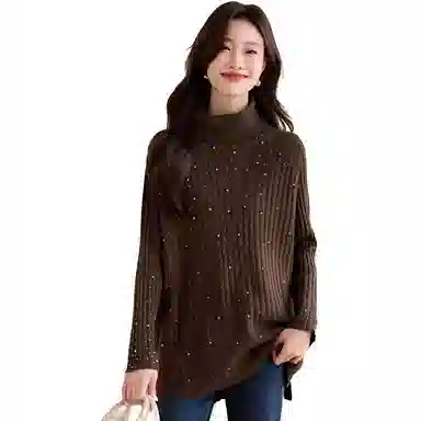 曲韩 插肩宽松长袖毛衣 女款