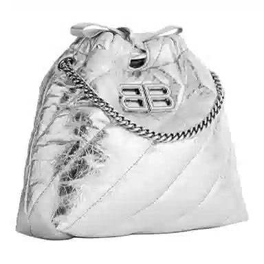 Balenciaga Crush Small Metallic Silver Bag