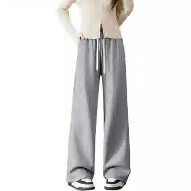 法文箱子 简约高腰直筒休闲裤 女款