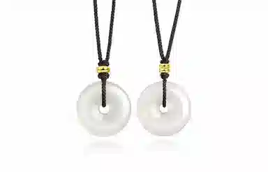 吉盟 新中式平安扣国潮风吉祥如意温润如玉转运珠 玉髓 玉石项链 男女同款情侣款