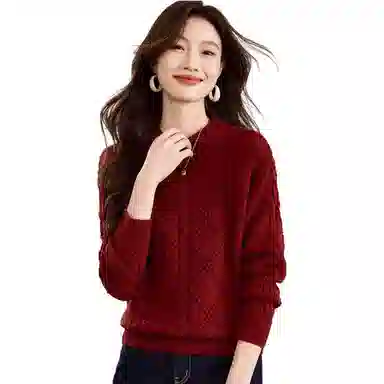 曲韩 圆领宽松亲肤毛衣 女款