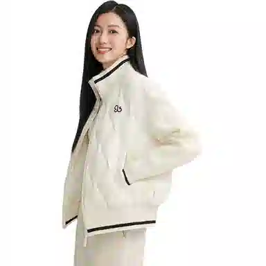 鸭鸭 休闲舒适立领短款长袖羽绒服 女