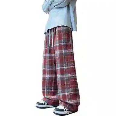 D&W Classic Christmas Red Plaid Sweatpants