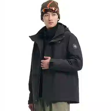 探路者  舒适休闲可脱卸帽三合一  防水防风保暖防静电冲锋衣 男款 黑色