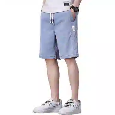 羽浅 薄款五分裤弹力运动中裤时尚贴标百搭休闲短裤 男款