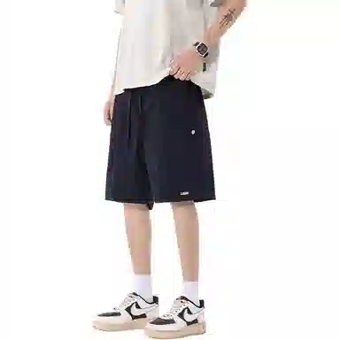 左岸 夏季工装五分裤潮牌复古美式薄款冰丝运动宽松直筒中裤休闲短裤 男款