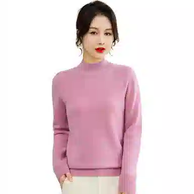 恒源祥 半高领套头纯色长袖毛衣 女款