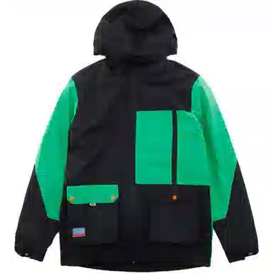 诺诗兰 连帽拉链拼色防风防水冲锋衣 青少年