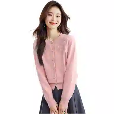 曲韩 圆领简约通勤毛衣 女款