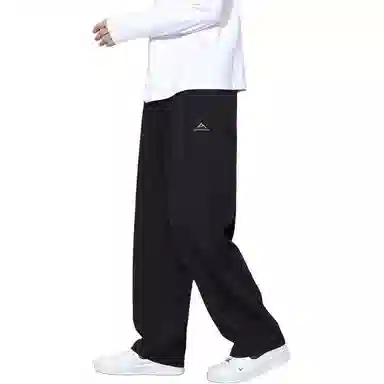 顶峰保罗 冰丝凉感速干宽松阔腿长裤无性别主义潮牌纯色大码薄款透气学生百搭运动直筒休闲裤 男女同款