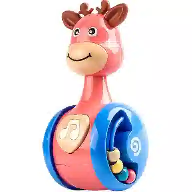 图米鱼 小鹿不倒翁 安抚卡通吱吱叫 早教益智玩具