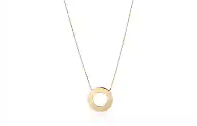 Tiffany T Diamond Circle Pendant Necklace Gold