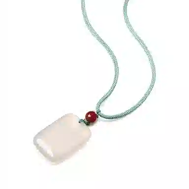 佐卡伊 无事牌 编织新中式小众设计感平安 玉髓 项链 男女同款情侣款