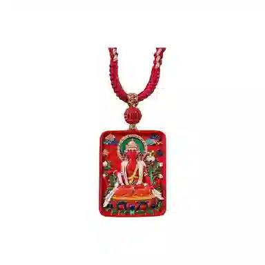 宝臻荟 新中式 国风 国潮 藏风 唐卡 再造辰砂朱砂 玉石项链 男女同款情侣款