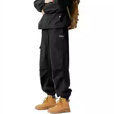 敦煌博物馆 美式复古纯色简约多口袋宽松束脚户外机能伞兵休闲工装裤 男女同款