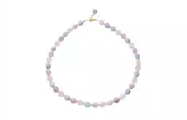 若觅 大颗粒刻面珠串 梦幻粉蓝 半宝石 项链 女款